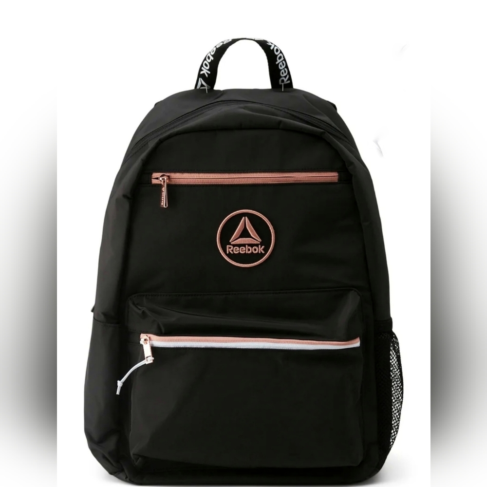 Reebok Black Backpack with Rose Gold Accents
